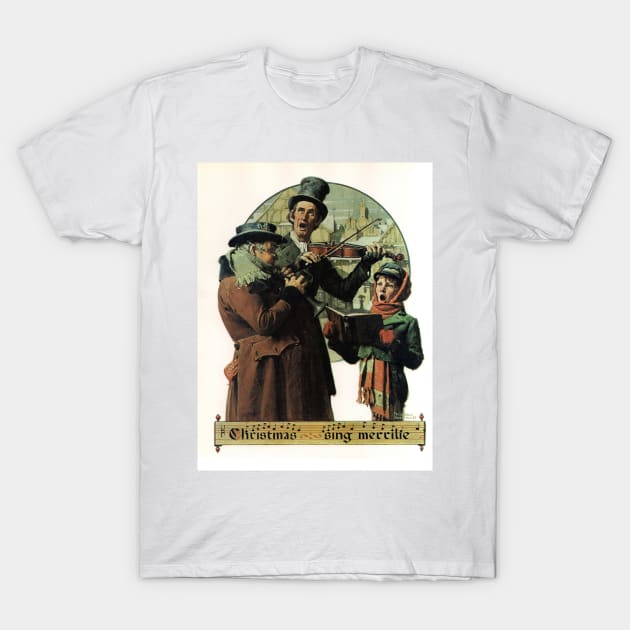 Norman Rockwell Christmas Trio 1923 Portrait T-Shirt by Oldetimemercan